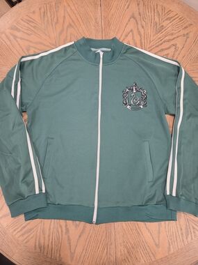 Harry Potter Slytherin Seeker Jacket Men XL Green Track Zip Quidditch Goblincore
